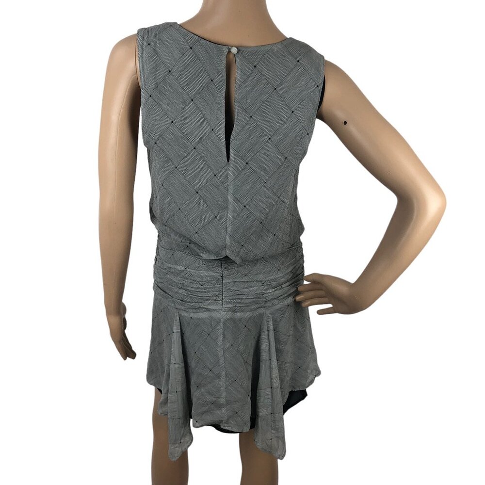 Krisa‎ Revolve Ruched Drop Waist Ruffle Mini Dress Size S Party Retro Preppy - Picture 5 of 9